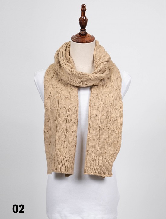 Long Rib Knitted Scarf